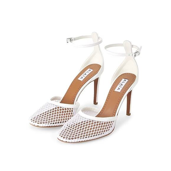 Alaïa 90MM Mesh & Leather Pumps in Blanc Optique | Size 37 | New in Box - Picture 1 of 9